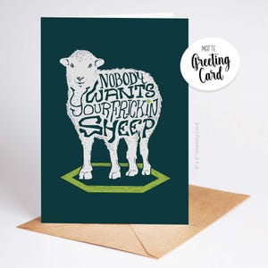 Nadie quiere a tus ovejas - Tarjeta de felicitación / Tarjeta de juego de mesa retro / RPG de fantasía, DnD, regalo de cumpleaños para frikis
