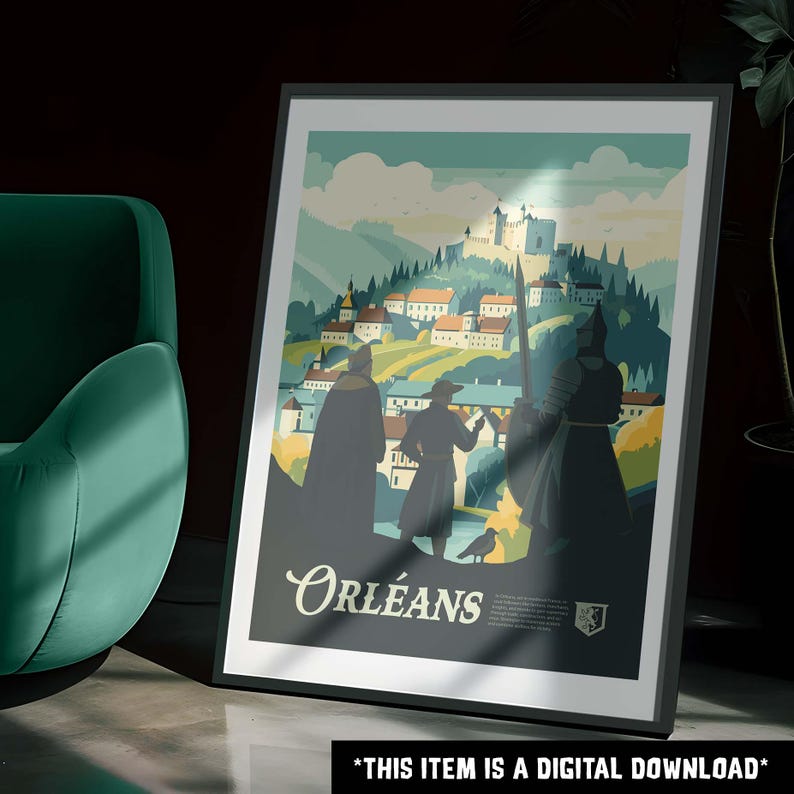 ORLEANS Inspired Poster / Retro Board Game Poster & Printable Wall Art