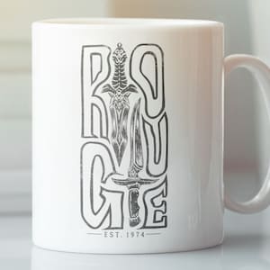 ROGUE / Ceramic Mug 11oz / Dungeons & Dragons, RPG, Board Game, Gaming, Fantasy, Gift