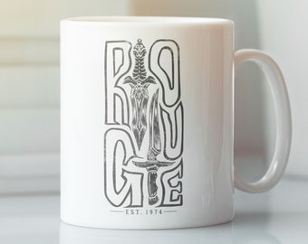 ROGUE / Ceramic Mug 11oz / Dungeons & Dragons, RPG, Board Game, Gaming, Fantasy, Gift