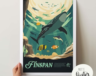 Póster no oficial inspirado en FINSPAN, divertido póster retro de juego de mesa e impresión artística para pared, fantasía, D&D, juego de rol, idea de regalo para decoración del hogar