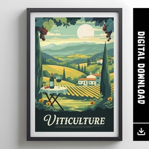 VITICULTURE - Inspired Poster / Retro Board Game Poster & Printable Wall Art Print / Home Decor Gift Idea / Digital Download