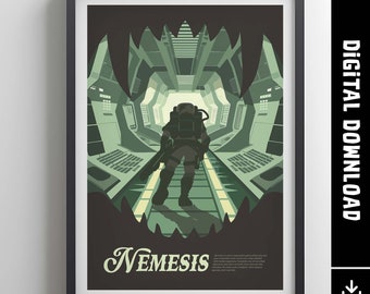 Unofficial NEMESIS - Inspired Poster / Retro Board Game Poster & Printable Wall Art Print / Home Decor Gift Idea / Digital Download