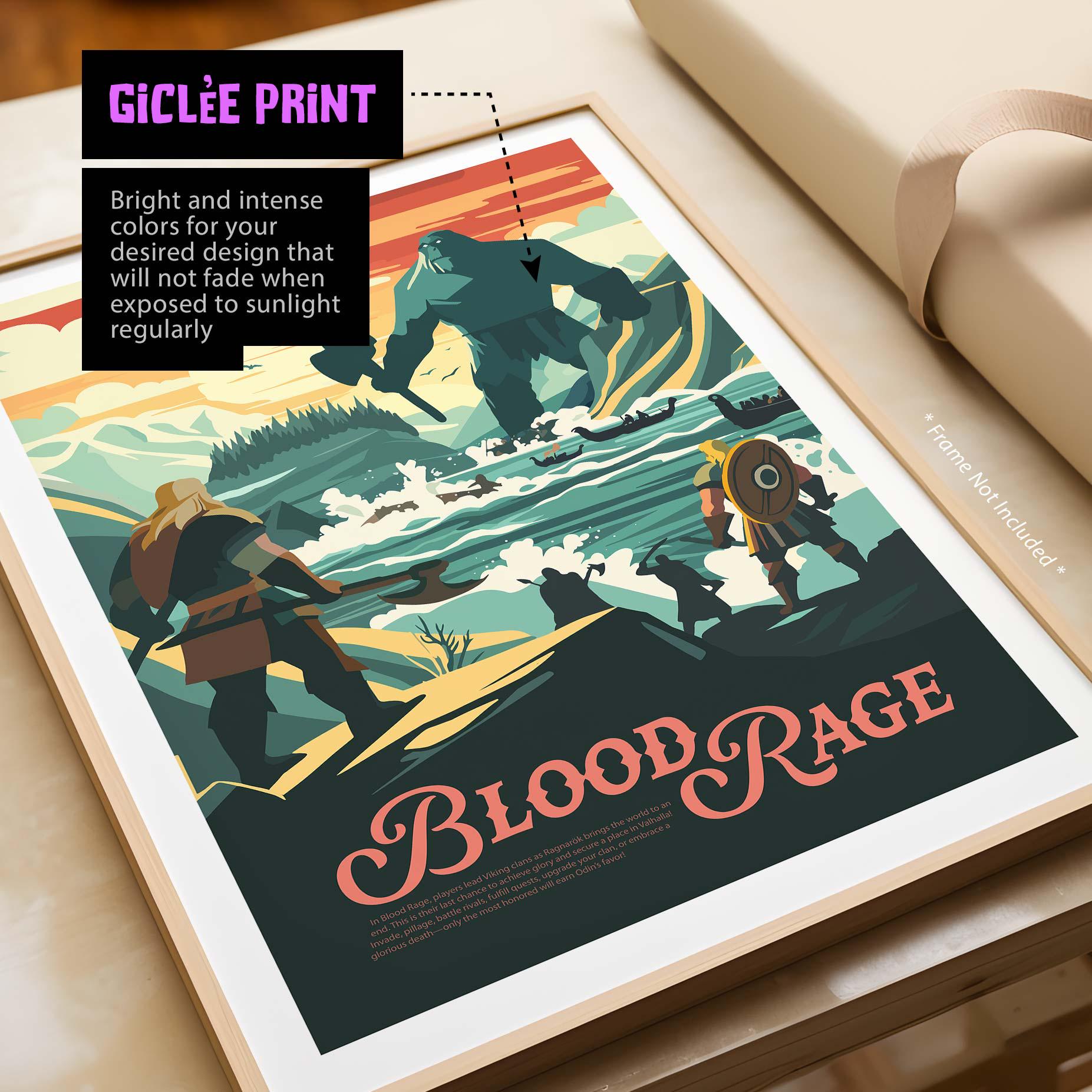 Dnd Blood Rage Unofficial Blood Rage - Inspired Poster / Retro Board Game Poster ...