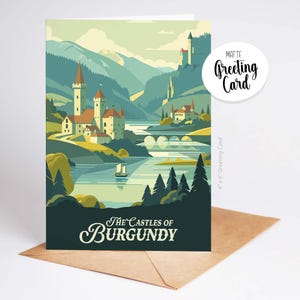 The Castles of Burgundy - Inspired Greeting Card / Retro Board Game Card / Fantasy RPG, DnD, Geeky Birthday Gift