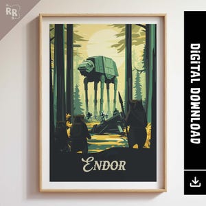 ENDOR - Inspired Poster | Retro Sci-Fi Movie Poster & Wall Art Print | Fantasy, DnD, Roleplaying Game Decor | Gift Idea | Digital Download