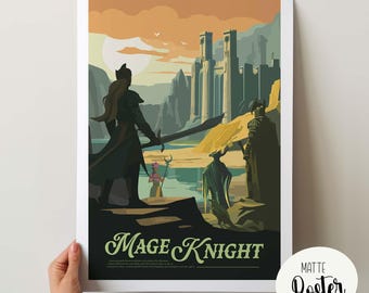 Póster no oficial inspirado en MAGE KNIGHT / Póster y lámina decorativa retro para juegos de mesa / Fantasía, juego de rol / Idea de regalo para decoración del hogar
