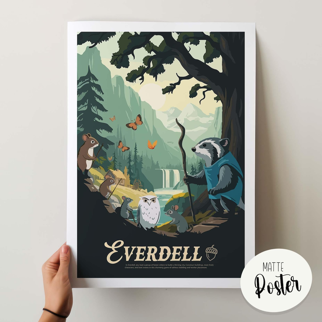 EVERDELL - Inspired Poster / Funny Retro Board Game Poster & Wall Art ...