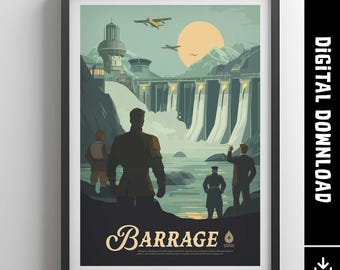 Unofficial BARRAGE - Inspired Poster, Funny Retro Board Game Poster & Printable Wall Art Print, Home Decor Gift Idea, Digital Download