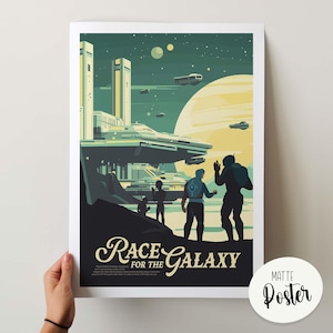 Unofficial RACE for the GALAXY - Inspired Poster / Retro Board Game Poster & Wall Art Print / Fantasy, Roleplaying Game / Home Decor Gift