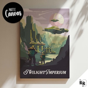 TWILIGHT IMPERIUM - geïnspireerd canvas / retro bordspel muurkunst / Fantasy, DnD, RPG / Woondecoratie en cadeau-idee