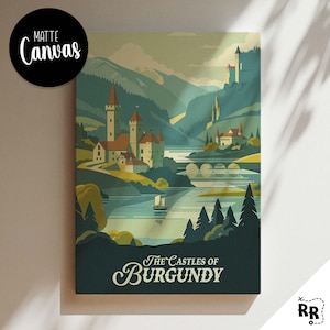 The CASTLES of BURGUNDY - Inspired Canvas / Retro Board Game Wall Art / Fantasy, DnD, RPG / Home Decor & Gift Idea