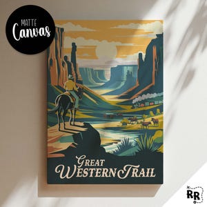 Great Western Trail - Inspired Canvas / Retro Board Game Wall Art / Fantasy, DnD, RPG / Home Decor & Gift Idea