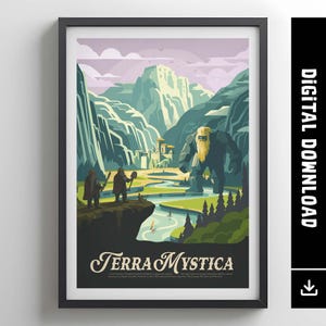 TERRA MYSTICA - Inspired Poster / Retro Board Game Poster & Printable Wall Art Print / Home Decor Gift Idea / Digital Download