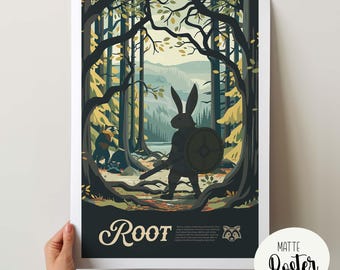 Póster no oficial inspirado en ROOT / Póster y lámina decorativa de juegos de mesa retro / Fantasía, D&D, juegos de rol / Idea de regalo para decoración del hogar