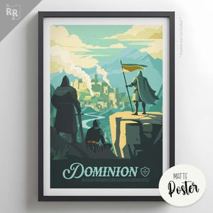DOMINION - Póster inspirado / Póster de juego de mesa retro y impresión de arte de pared / Fantasía, Dnd, juego de rol / Idea de regalo de decoración del hogar