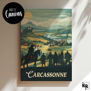 CARCASSONNE - Inspired Canvas / Retro Board Game Wall Art / Fantasy, DnD, RPG / Home Decor & Gift Idea