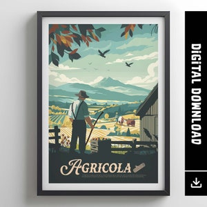 AGRICOLA - Póster inspirado en AGRICOLA / Póster de juego de mesa retro e impresión de arte mural imprimible / Idea de regalo para decoración del hogar / Descarga digital