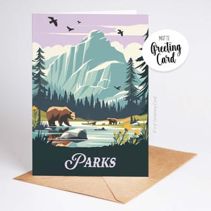 PARKS - Biglietto d'auguri ispirato / Carta da gioco da tavolo retrò / Gioco di ruolo fantasy, D&D, regalo di compleanno geek