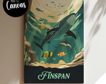 Unofficial FINSPAN - Inspired Canvas, Retro Board Game Wall Art, Fantasy, DnD, RPG, Home Decor & Gift Idea