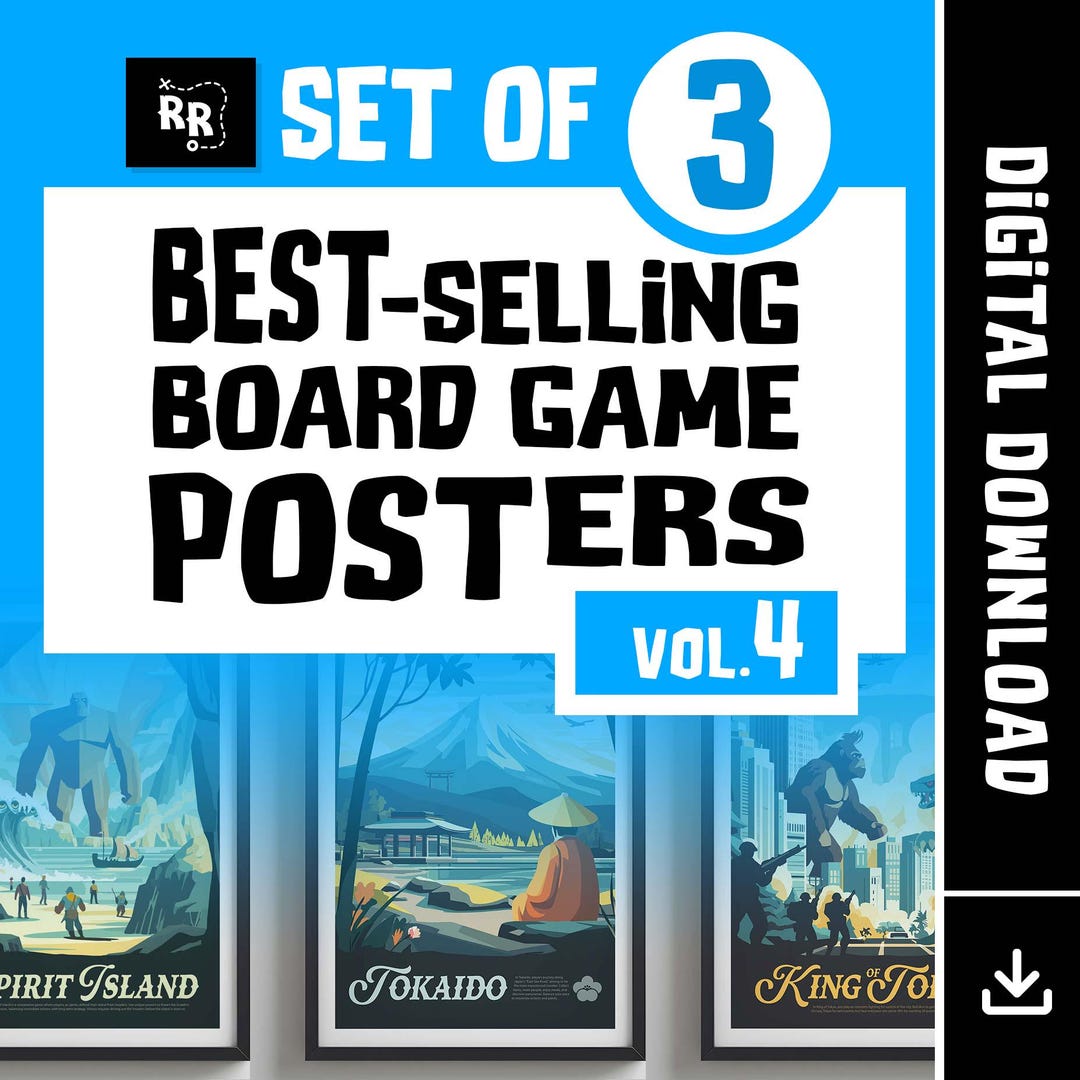 Set Of 3 Best selling Board Game Posters V 4 Retro Board Game Poster 