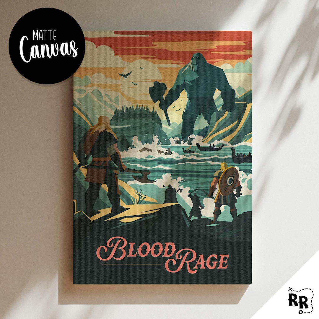 Dnd Blood Rage Unofficial BLOOD RAGE - Inspired Canvas / Retro Board Game Wall Art ...