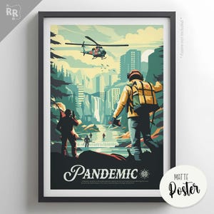 PANDEMIC - Cartel inspirado / Cartel de juego de mesa retro e impresión de arte de pared / Fantasía, Dnd, Juego de rol / Idea de regalo de decoración del hogar