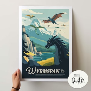 WYRMSPAN - Inspired Poster / Retro Board Game Poster & Wall Art Print / Fantasy, Dnd, Roleplaying Game / Home Decor Gift Idea