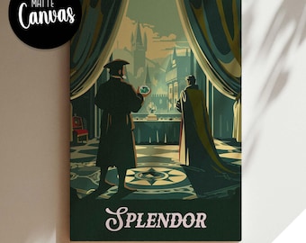 Unofficial SPLENDOR - Inspired Canvas / Retro Board Game Wall Art / Fantasy, DnD, RPG / Home Decor & Gift Idea