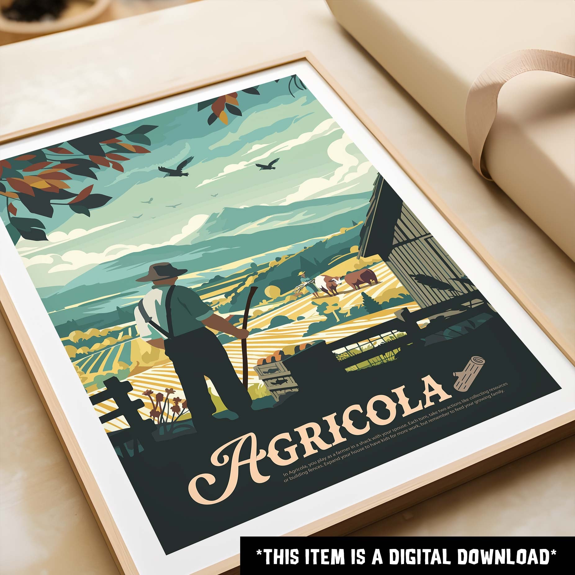 Unofficial AGRICOLA - Inspired Poster / Retro Board Game Poster ...