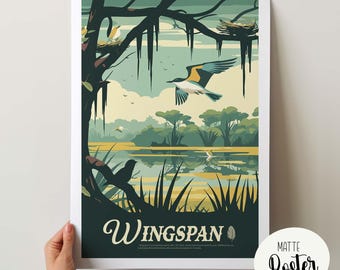 Unofficial WINGSPAN - Inspired Poster / Retro Board Game Poster & Wall Art Print / Fantasy, Dnd, Roleplaying Game / Home Decor Gift Idea