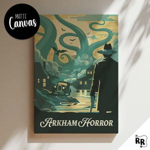 ARKHAM HORROR - Inspired Canvas / Retro Board Game Wall Art / Fantasy, DnD, RPG / Home Decor & Gift Idea