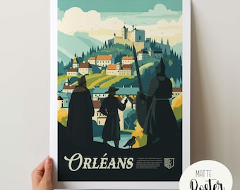 Póster no oficial inspirado en ORLEANS / Póster y lámina decorativa retro para juegos de mesa / Fantasía, D&D, juegos de rol / Idea de regalo para decoración del hogar