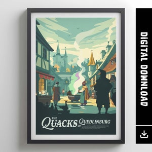 QUACKS OF QUEDLINBURG - Inspired Poster / Retro Board Game Poster & Printable Wall Art Print / Home Decor Gift Idea / Digital Download