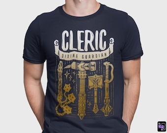 Unisex - Cleric - Divine Guardian / T-Shirt / Dungeons & Dragons, RPG, Board Game, Gaming, Fantasy, Gift