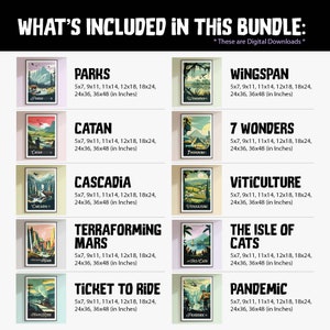 10 Board Game Posters Bundle Special Vol.1 / Retro Board Game Poster ...