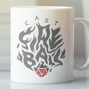 Cast Fireball / Ceramic Mug 11oz / Dungeons & Dragons, RPG, Board Game, Gaming, Fantasy, Gift