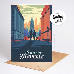 TWILIGHT STRUGGLE - Inspired Greeting Card / Retro Board Game Card / Fantasy RPG, DnD, Geeky Birthday Gift