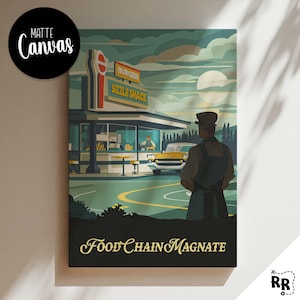 Food Chain Magnate - Inspired Canvas / Retro Board Game Wall Art / Fantasy, DnD, RPG / Home Decor & Gift Idea