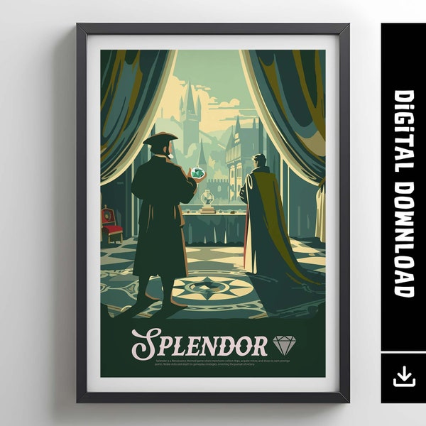 SPLENDOR - Poster Inspired by Splendor / Retro Board Game Poster / Printable Wall Art Print / Home Decor Gift Idea / DIGITAL DOWNLOAD