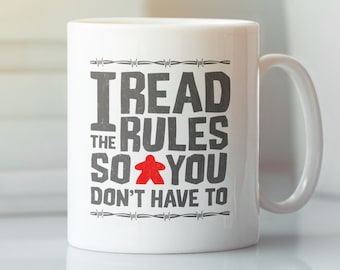 Ho letto le regole così non devi farlo tu / Tazza in ceramica da 325 ml / Dungeons & Dragons, gioco di ruolo, gioco da tavolo, videogiochi, fantasy, regalo