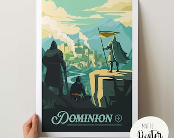 Póster no oficial inspirado en DOMINION / Póster y lámina decorativa retro para juegos de mesa / Fantasía, D&D, Juegos de rol / Idea de regalo para decoración del hogar