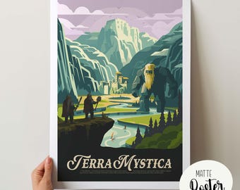 Póster no oficial de TERRA MYSTICA - Inspirado en juegos de mesa retro / Póster y lámina decorativa para pared / Fantasía, juego de rol / Idea de regalo para decoración del hogar