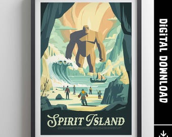 Unofficial SPIRIT ISLAND - Inspired Poster / Retro Board Game Poster & Printable Wall Art Print / Home Decor Gift Idea / Digital Download