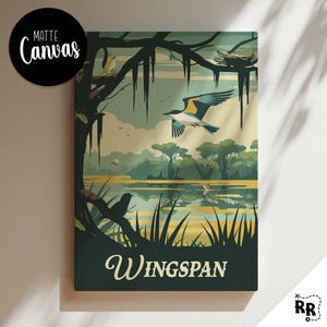 WINGSPAN - Inspirierte Leinwand / Retro Brettspiel Kunst / Fantasy, DnD, RPG / Dekoration & Geschenk Idee