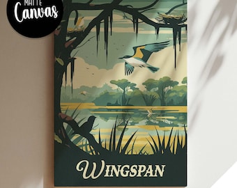 Unofficial WINGSPAN - Inspired Canvas / Retro Board Game Wall Art / Fantasy, DnD, RPG / Home Decor & Gift Idea