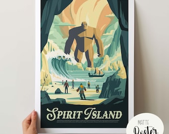 Unofficial SPIRIT ISLAND - Inspired Poster / Retro Board Game Poster & Wall Art Print / Fantasy, Roleplaying Game / Home Decor Gift Idea