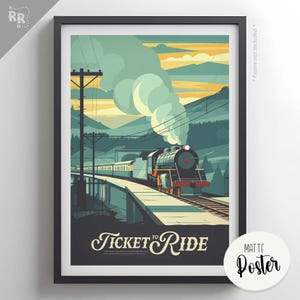 BOLETO PARA VIAJAR - Póster inspirado / Póster de juego de mesa retro e impresión de arte de pared / Fantasía, Dnd, Juego de rol / Idea de regalo de decoración del hogar