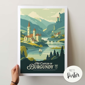 The CASTLES of BURGUNDY - Inspired Poster / Retro Board Game Poster & Wall Art Print / Fantasy, Dnd, Roleplaying Game / Home Decor Gift Idea