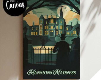 Unofficial MANSIONS of MADNESS - Inspired Canvas / Retro Board Game Wall Art / Fantasy, DnD, RPG / Home Decor & Gift Idea